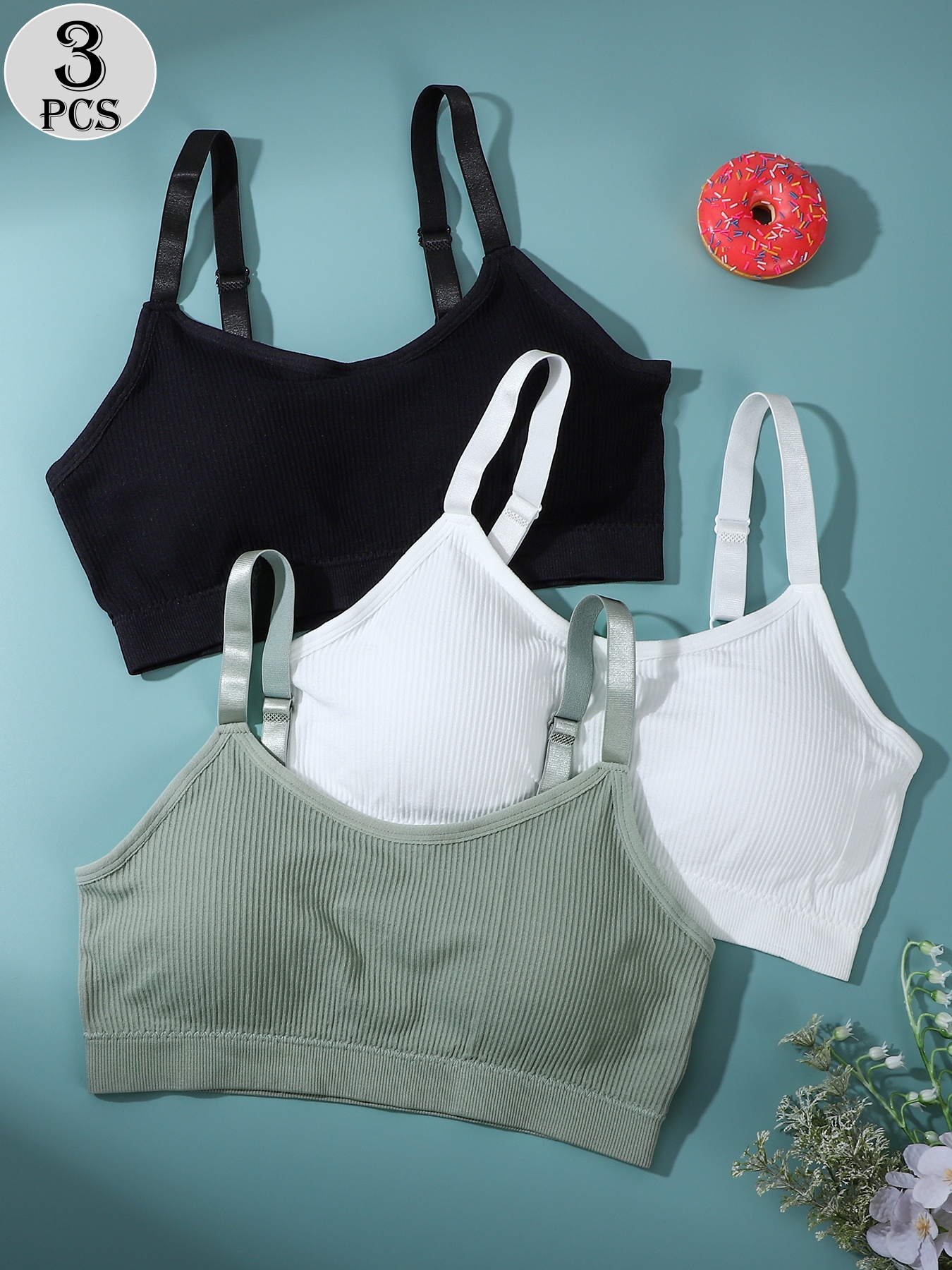 Underwire Bra Padded - 3-Pack - Women's Sports Bra -