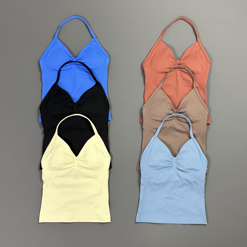 Sports Tank Top Women Halter V - T Shirt Bra Seamless recensione e prezzo