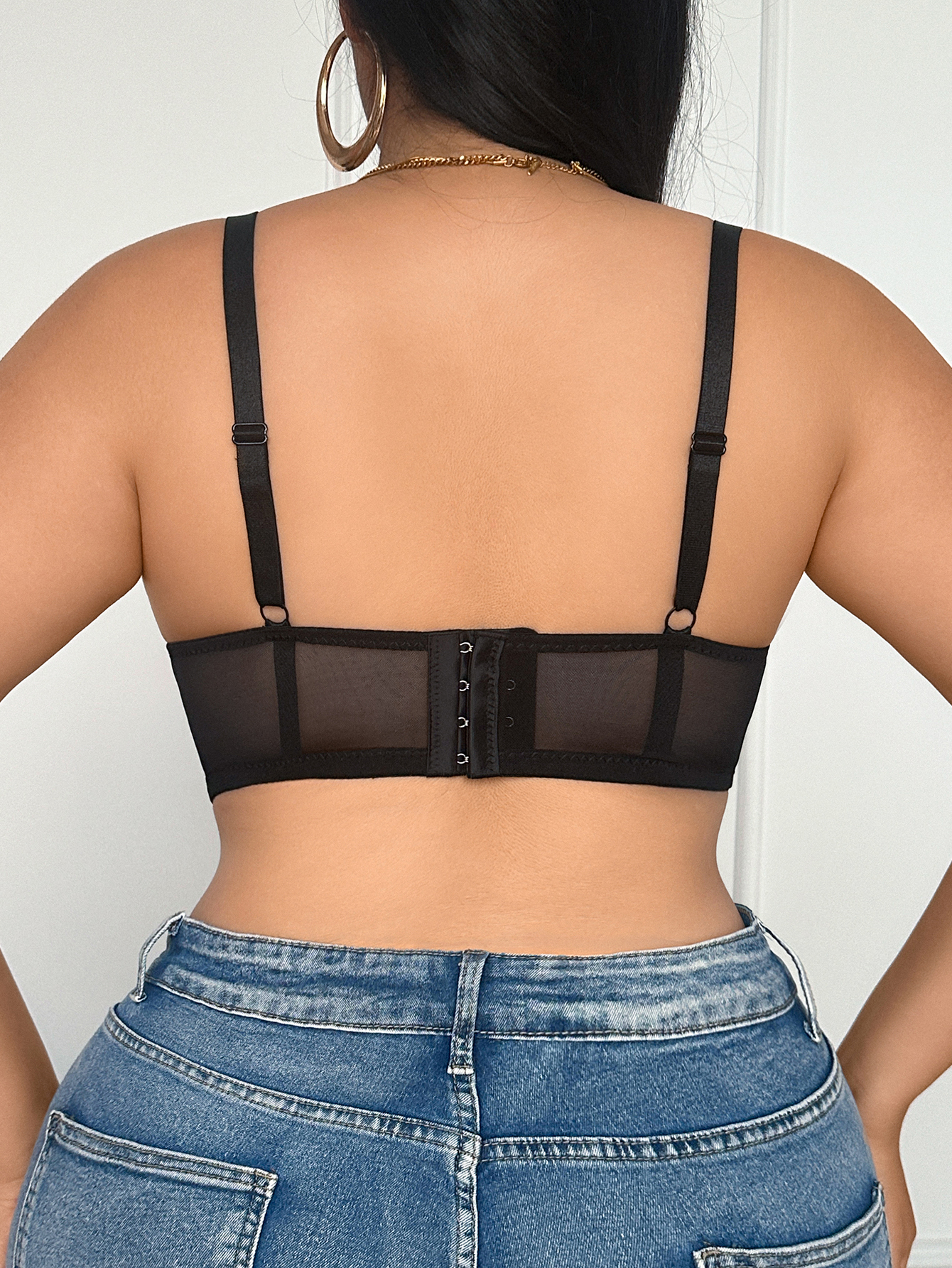 Wide Strap Plus Size Women Bra - Sheer Mesh Bra recensione e prezzo