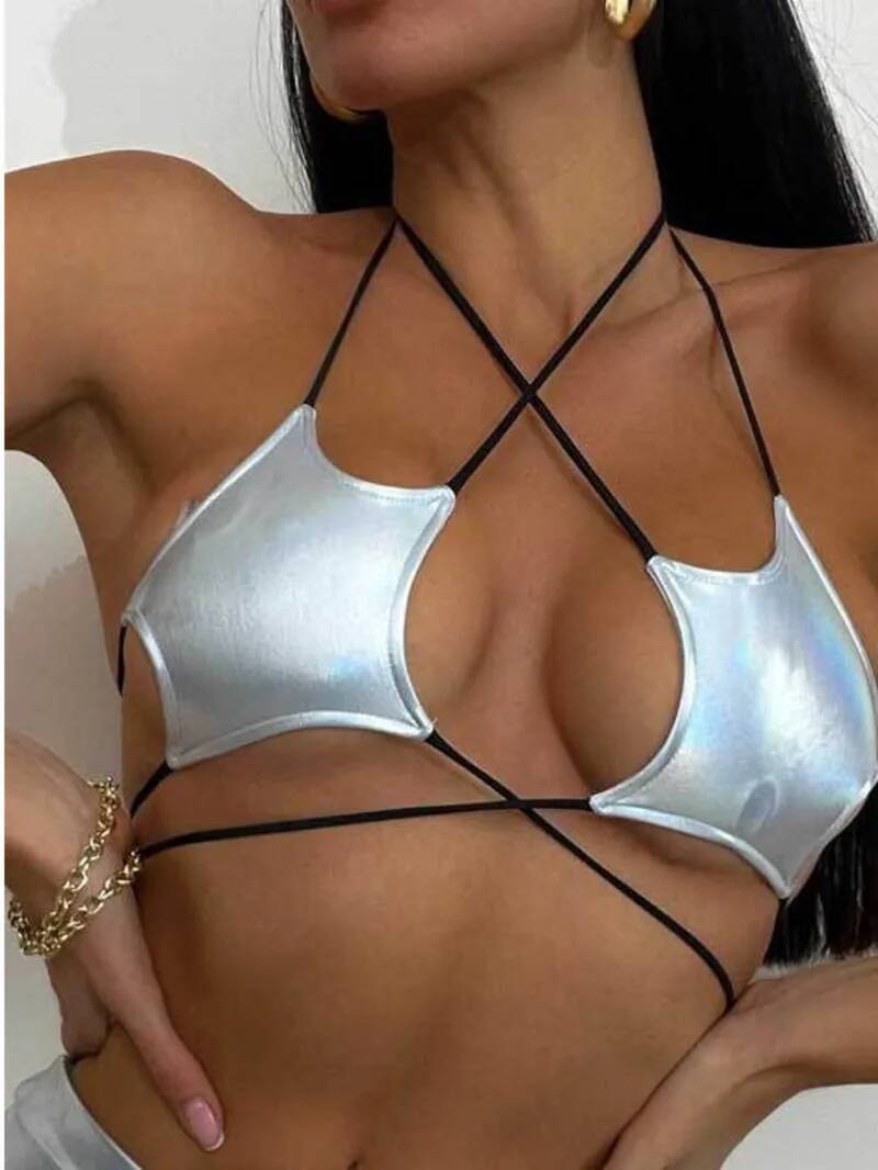 Women's Metallic Star Bra Top  - Lace Bralette Set recensione e prezzo