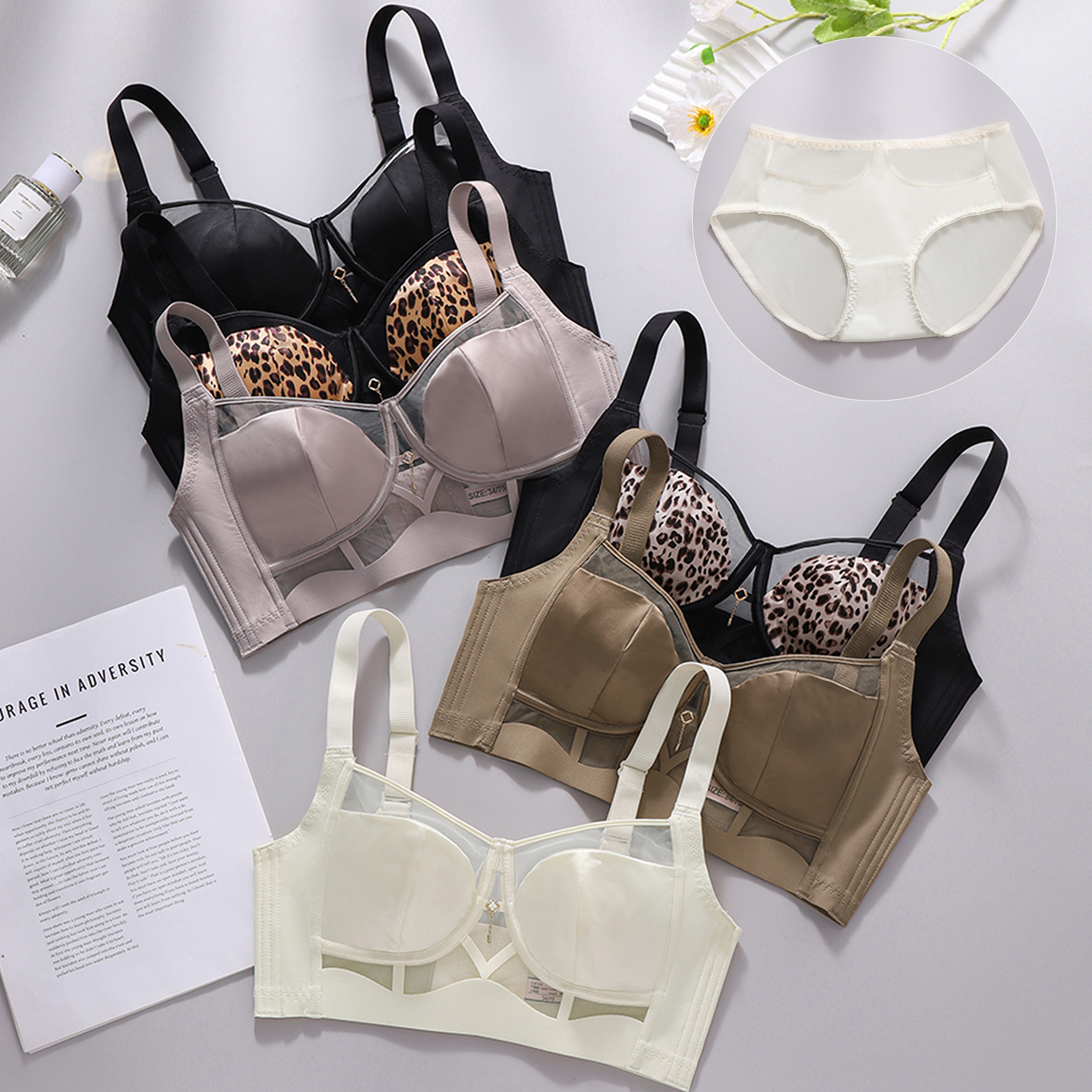 Leopard Lace Rims-Free Bra Set - Cotton Bra Everyday recensione e prezzo
