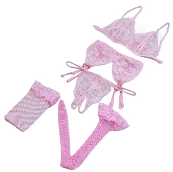 Lace Women Lingerie Set 4 Pcs  - Sheer Bra Lace recensione e prezzo